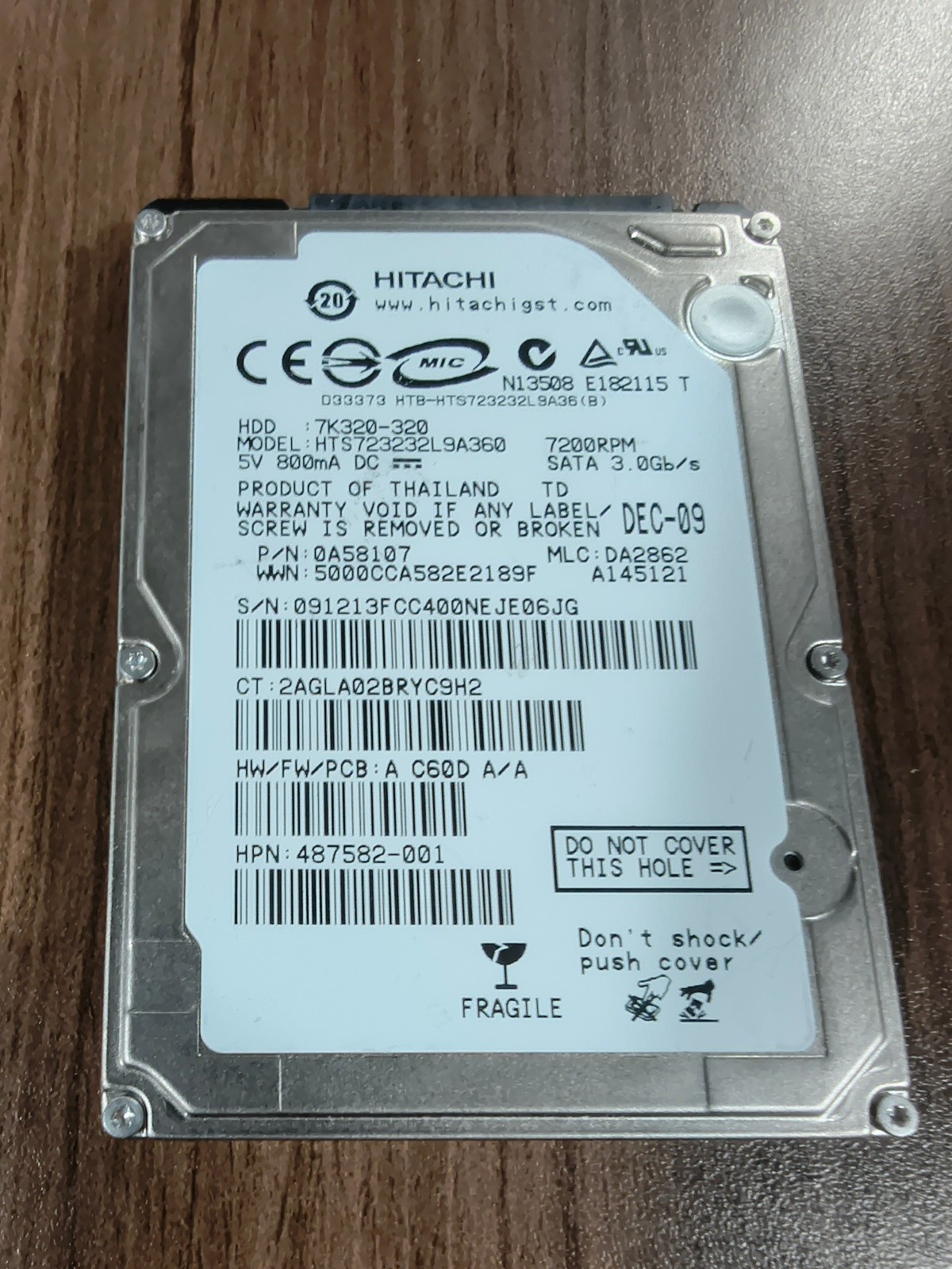 Hitachi HTS723232L9A360 320GB Sata 2.5 Hard Drive Laptop PS4 XBOX Working