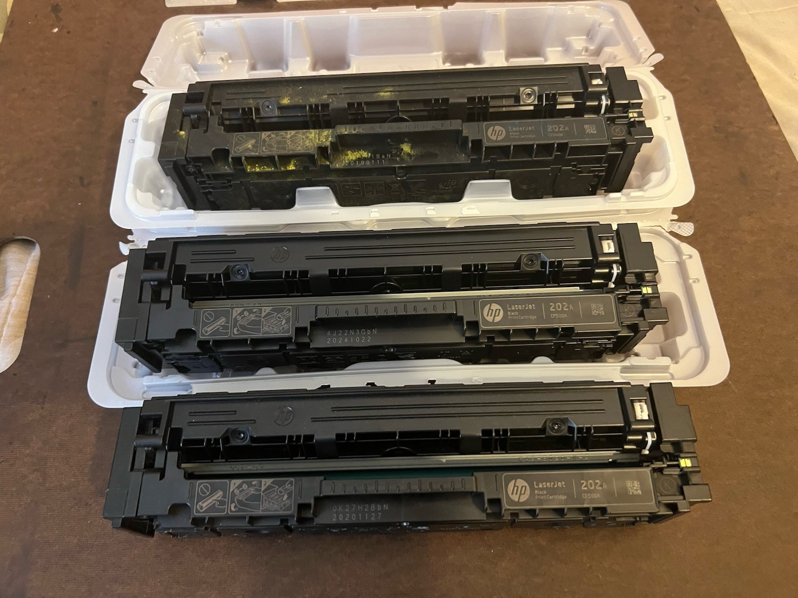 4 x Empty - HP 202A (CF500A) Black Toner Cartridge