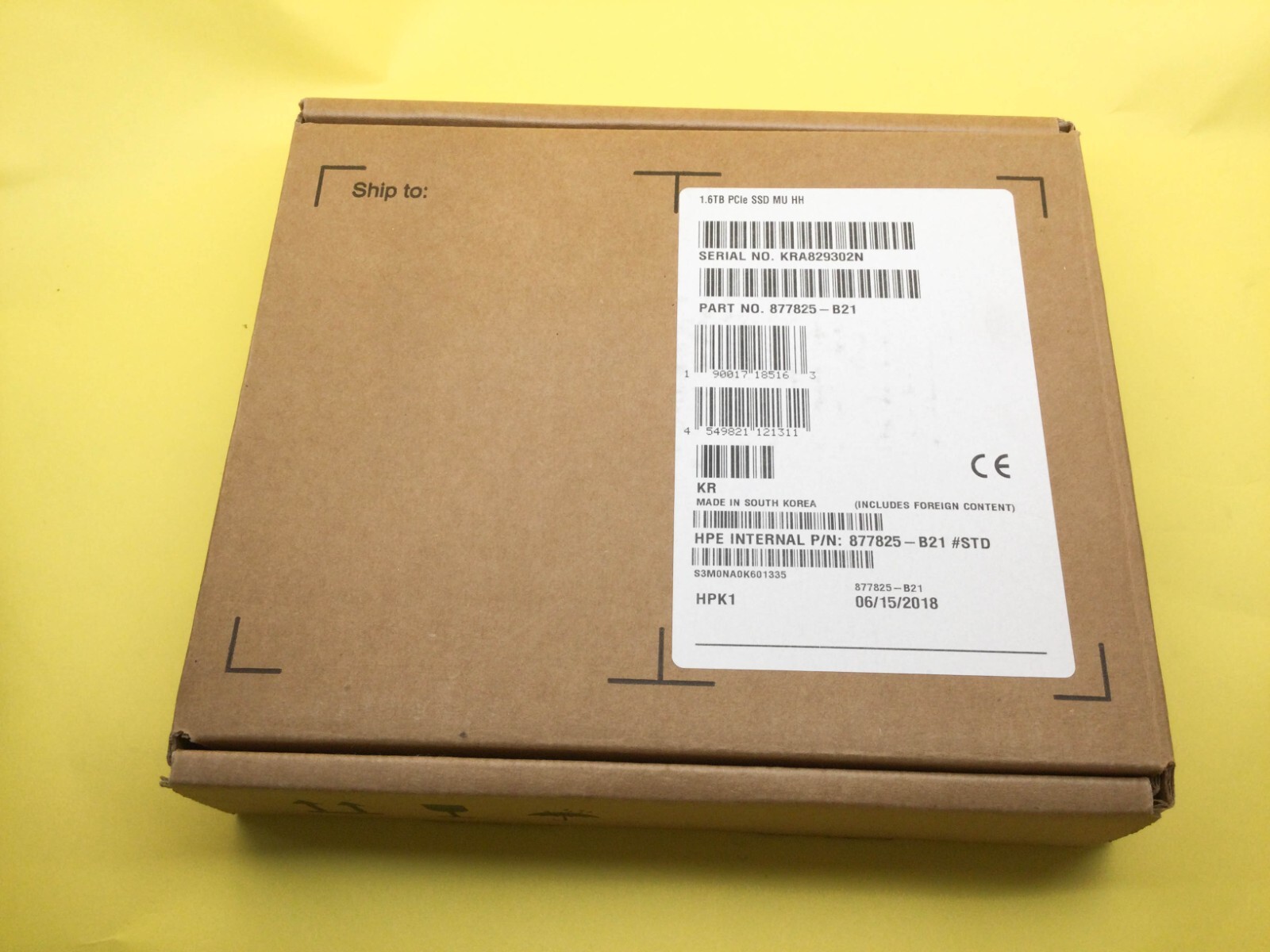 877825-B21 HPE 1.6TB NVME PCIe GEN4 MIXED USE AIC HHHL SSD 879772-001 New Open
