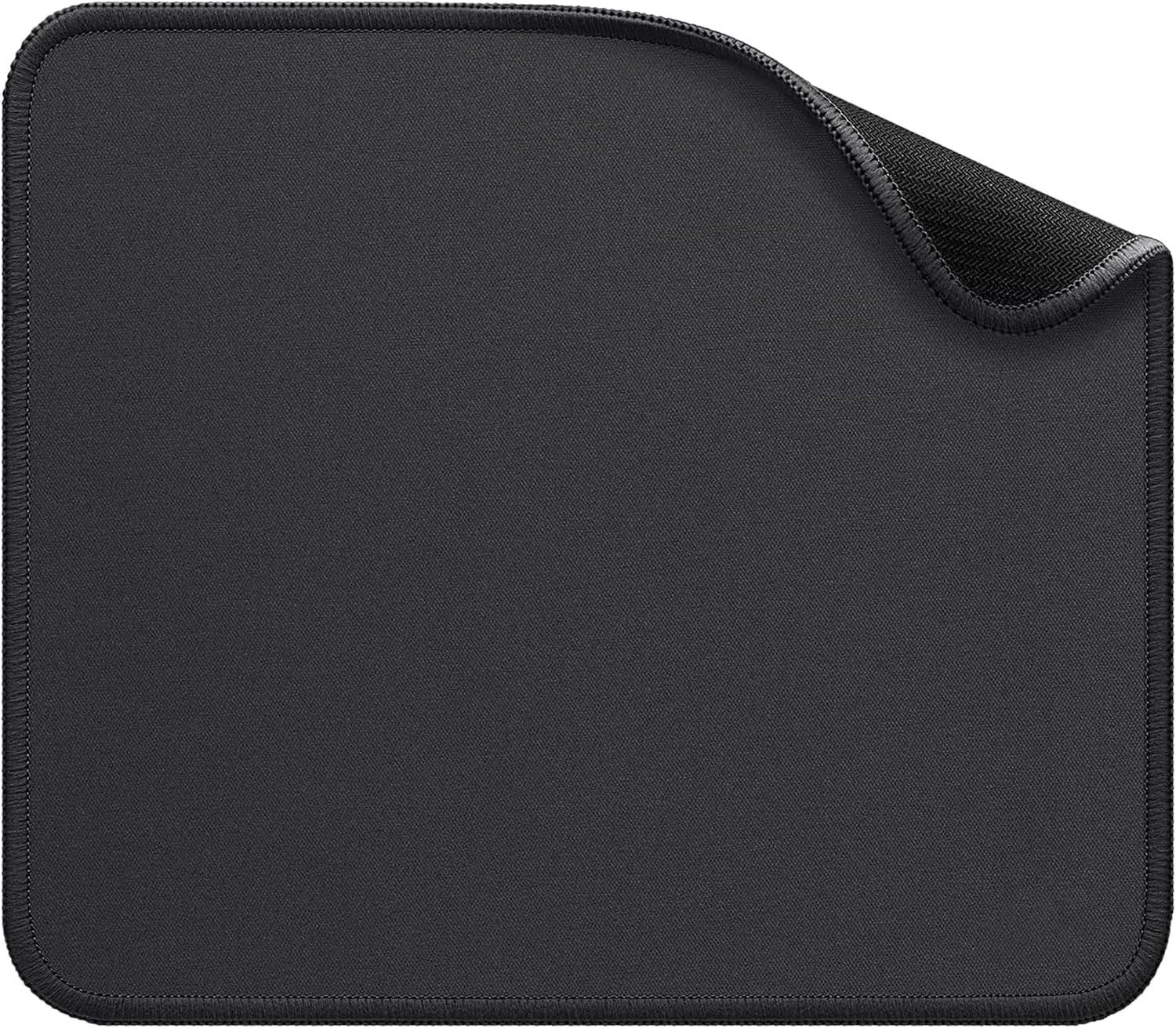 Gaming Mouse Pad Non-Slip Rubber Base Stitched Edge Black