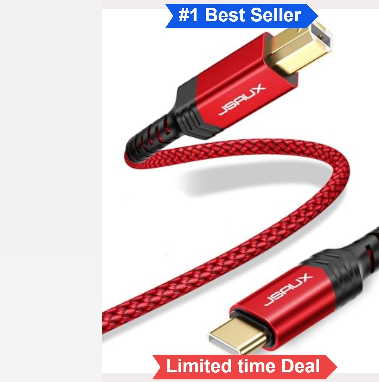 USB C to USB B Cable 3ft Nylon Braided Printer Scanner MIDI Keyboard MacBook