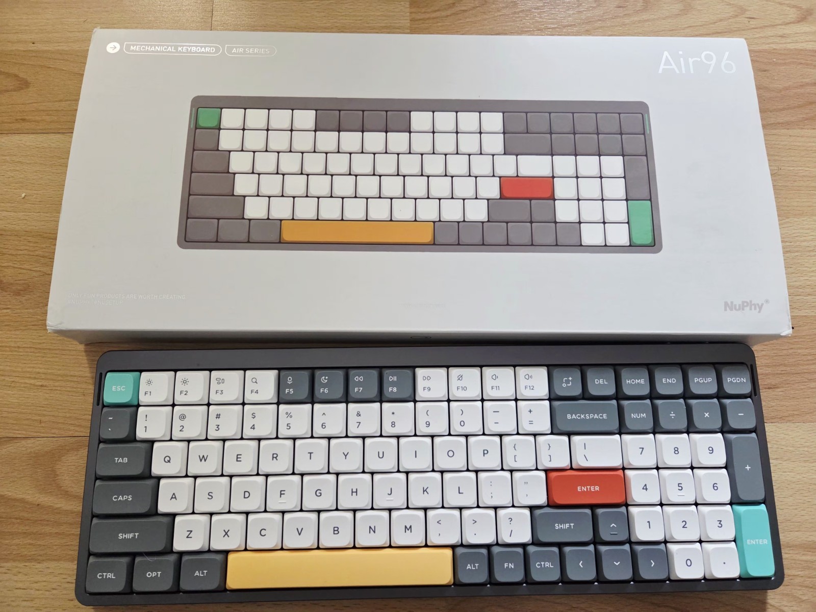 NuPhy Air96 V2 Wireless Mechanical Keyboard - Lunar Gray, Wisteria 2.0 Switches
