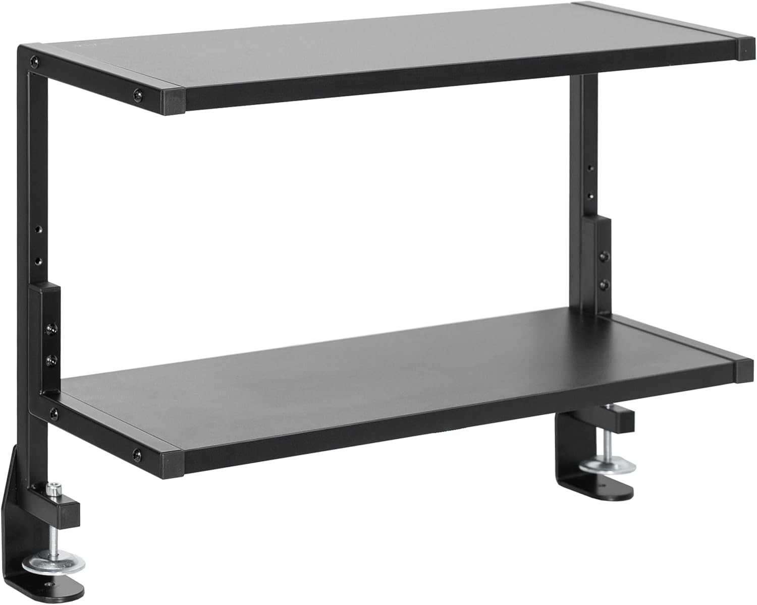 Black Clamp-on 24 inch 2-Tier Desk Shelf STAND-SHELF24C | Above or Below Desk 2