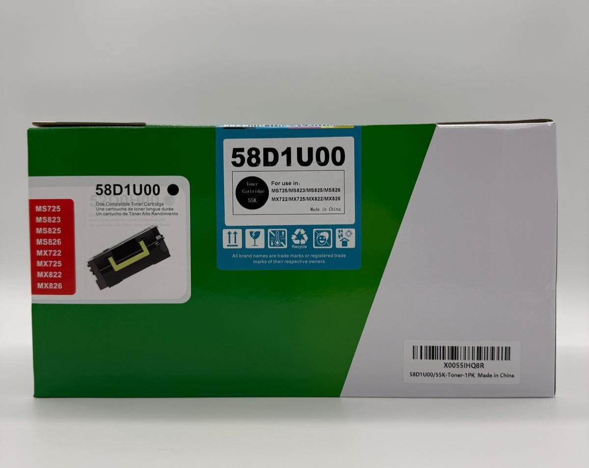 58D1U00 Compatible Black Toner 55K for Lexmark MS725 MS823 MS825 MS826 MX722
