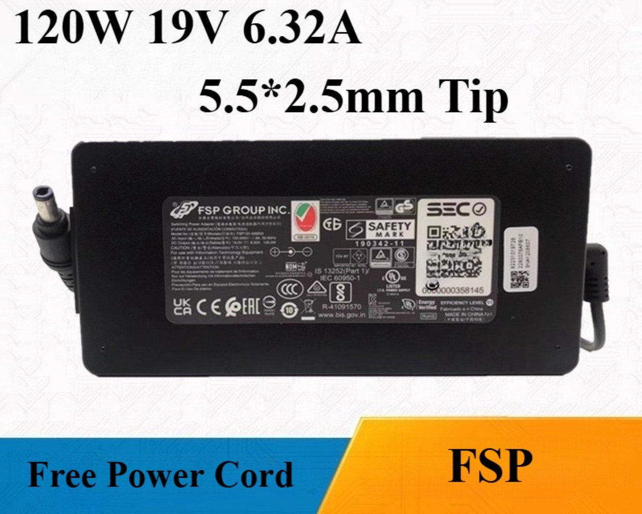 Original FSP 120W 19V 6.32A Charger FSP120-ABBN3 5.5*2.5mm Tip Power AC Adapter