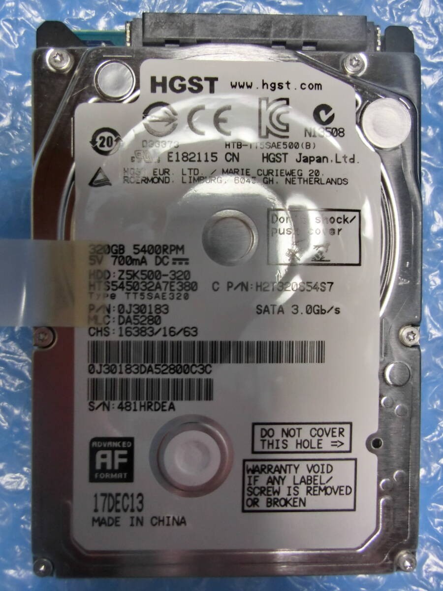 HGST HTS545032A7E380 320GB/8MB 7287 hours usage Management No.: D178