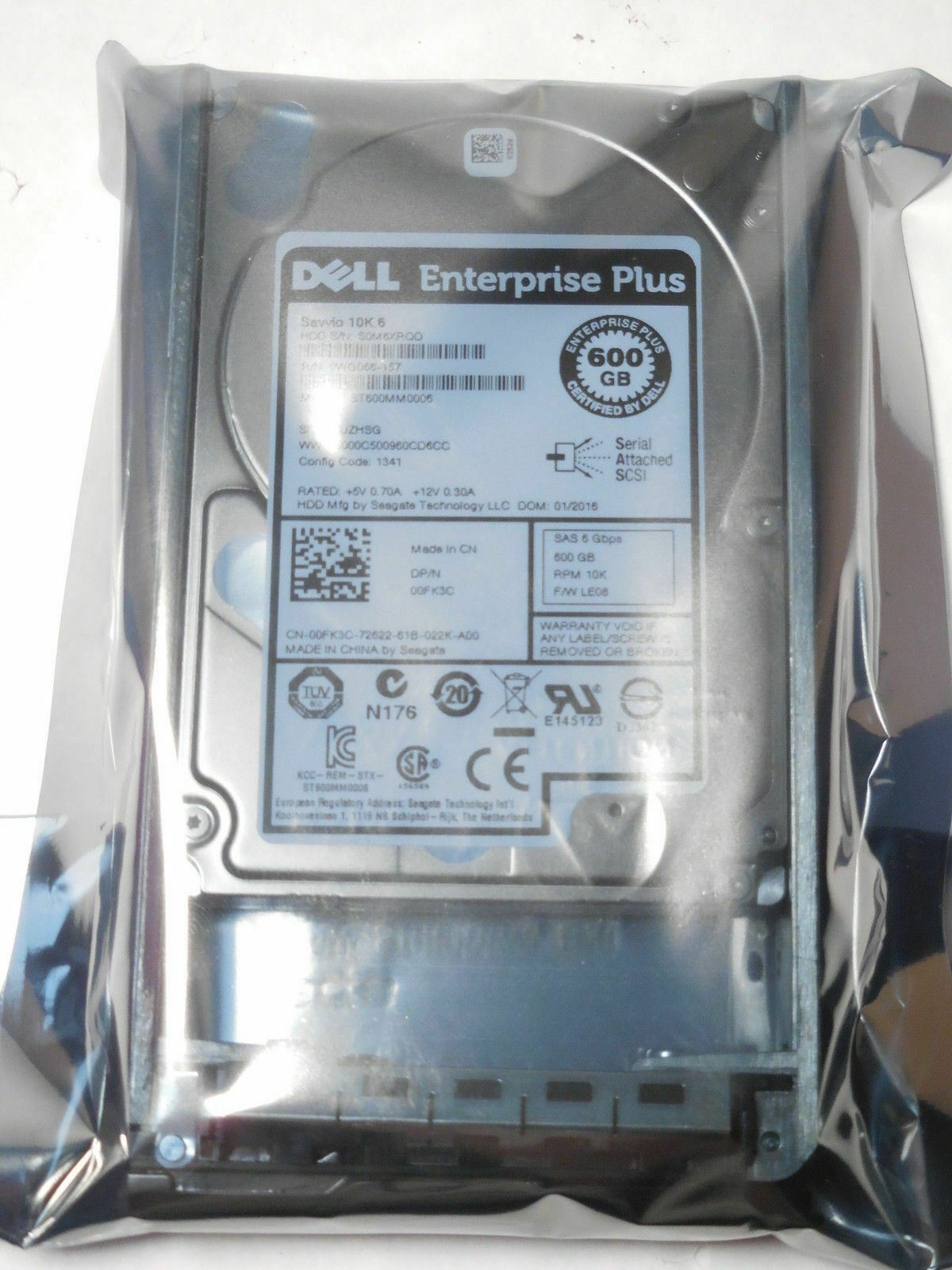 0FK3C DELL EqualLogic 600GB 10K SAS 2.5" 6Gb/s HARD DRIVE ST600MM0006 00FK3C