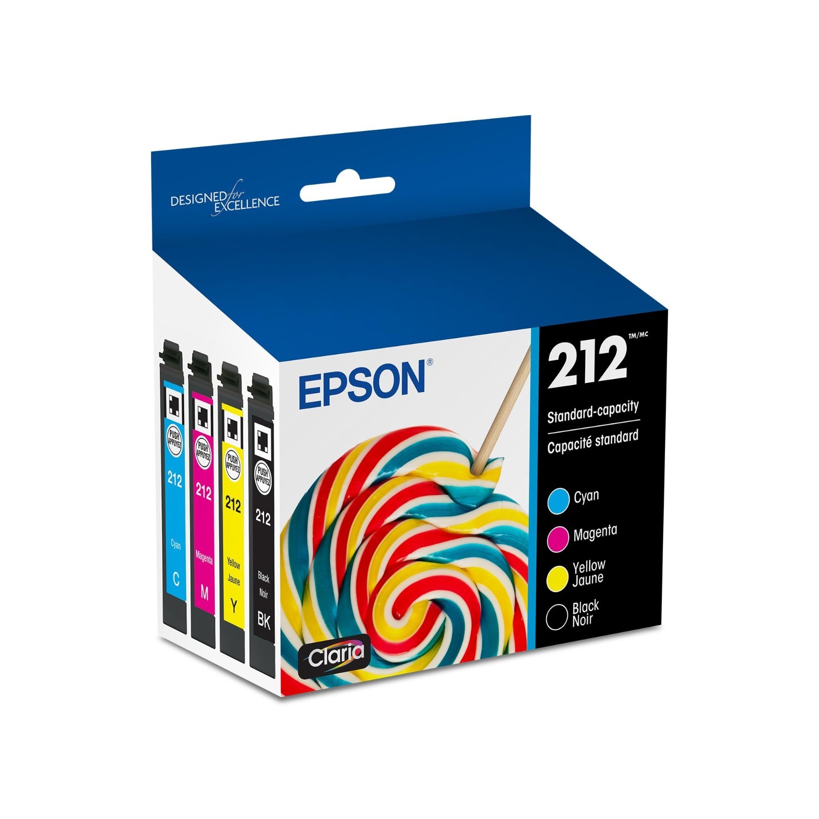 EPSON 212 Claria Ink High Capacity Black & Standard Color Cartridge Combo Pack