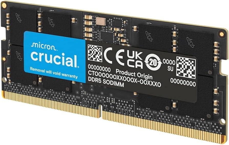 Crucial 32GB 1x32GB DDR5 4800MHz PC5 SODIMM Laptop Memory RAM