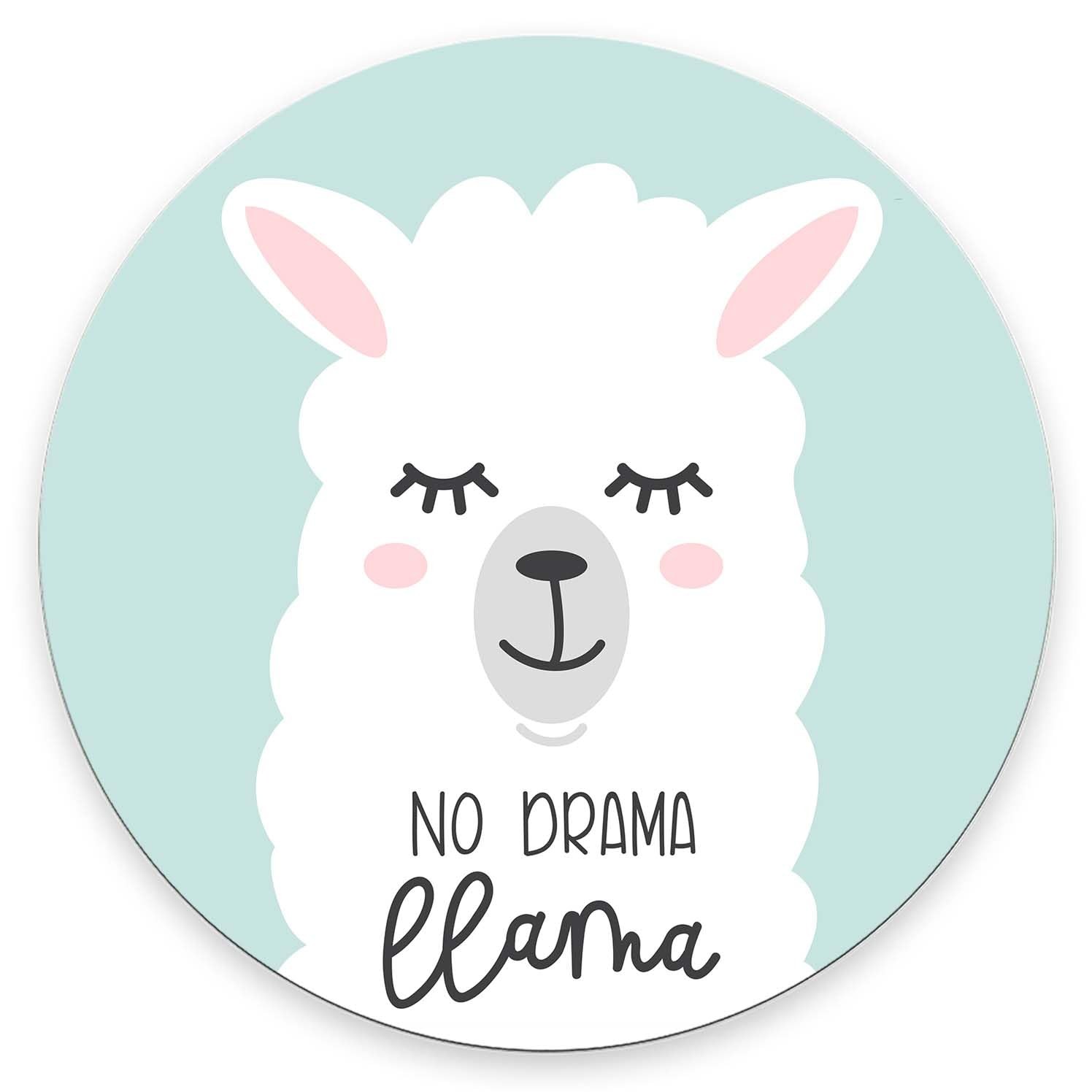 Pad, Cute Llama,No Drama Llama Pad, Round Cute Gaming Cloth Mousepad for Offi...