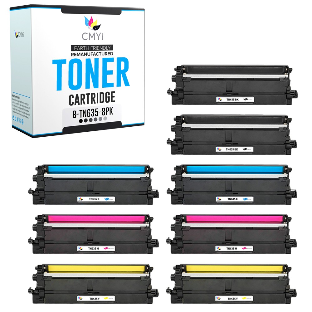 CMYi 8-Pack Compatible TN635 Toner Cartridges Combo fits Brother HL-L8430CDWT