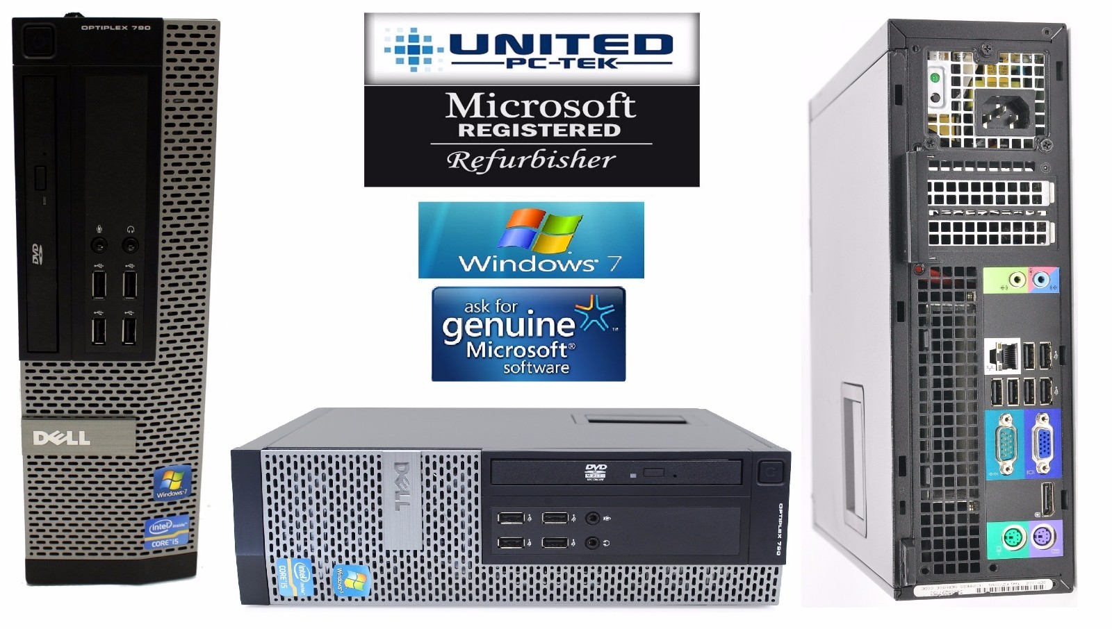 Dell Optiplex SFF or DT Windows 7 Pro Core I5 DVD 3.4GHz 8GB WiFI ready
