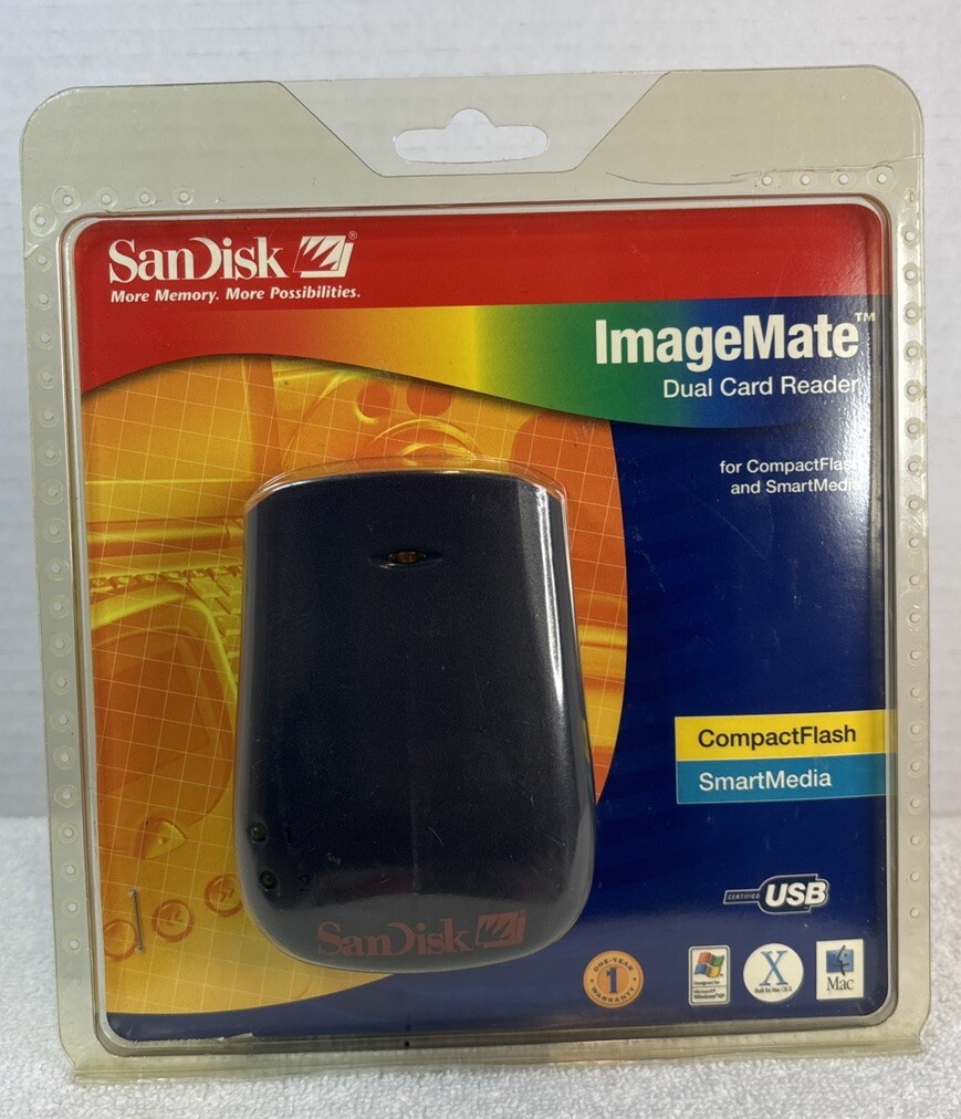 SanDisk ImageMate Dual Card Reader SDDR-75-07 For CompactFlash & SmartMedia New