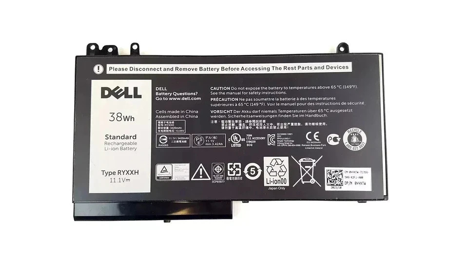 Genuine OEM RYXXH Battery for Dell Latitude 11 3150 3160/12 5000 E5250 VY9ND New