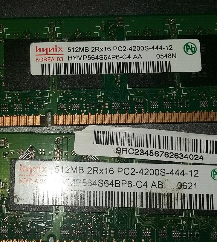 1 GB 2x512 MB Hynix PC2-4200S laptop memory notebook memory 