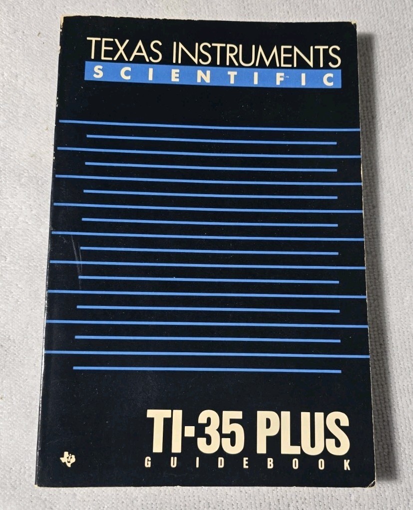 Vtg 1986 Texas INSTRUMENTS Ti-35 Plus Scientific Guidebook 16pg Computer 