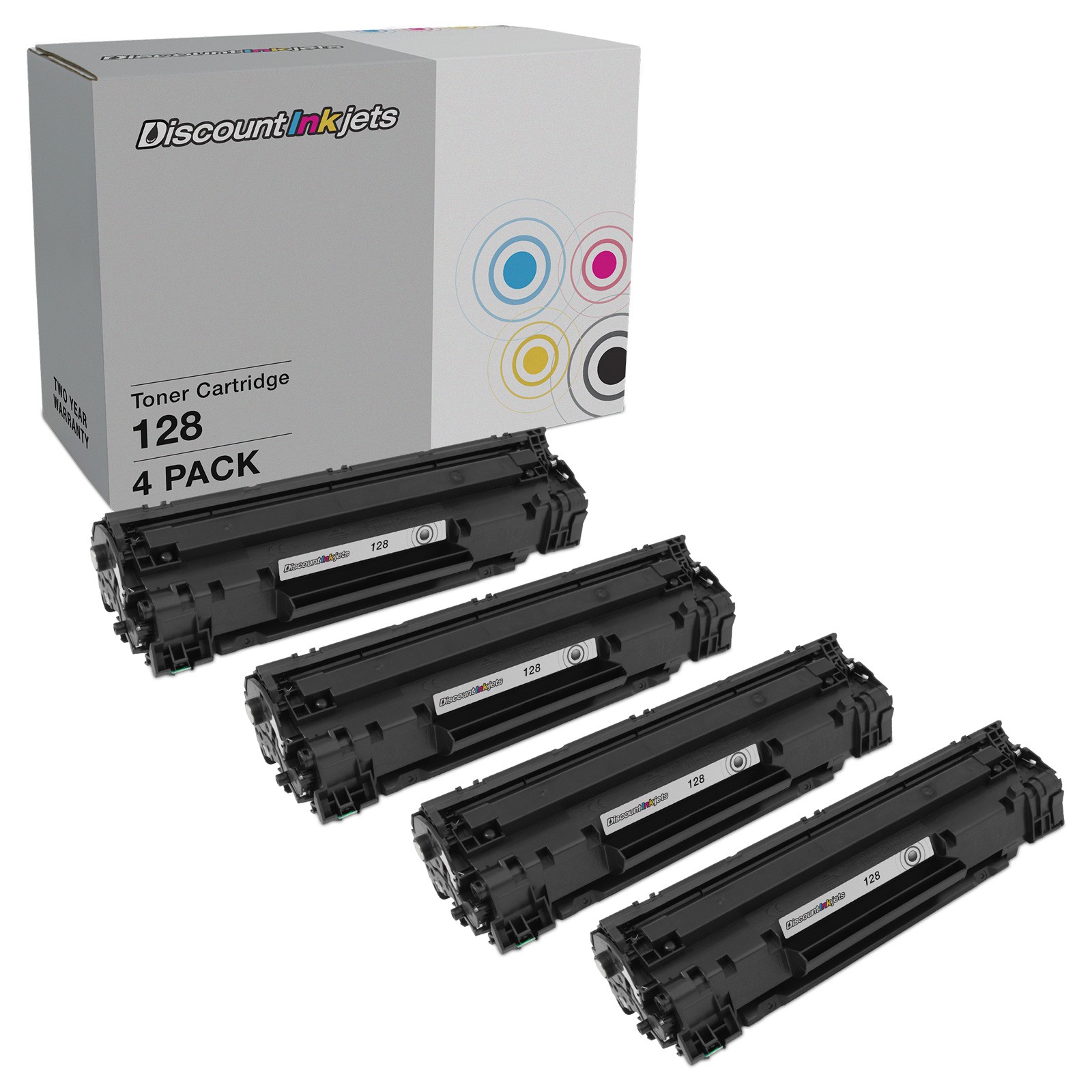 DI Toner Cartridge Replacement for Canon 128 3500B001AA (Black, 4-Pack)