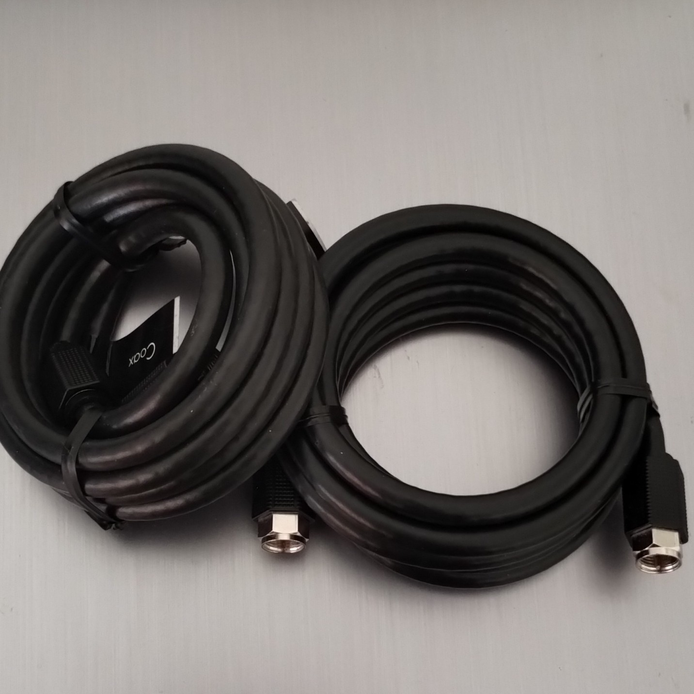 2 Coox Coaxial Cable Black F-Type Male to Male 1:1 Connection Set of 2 Network  