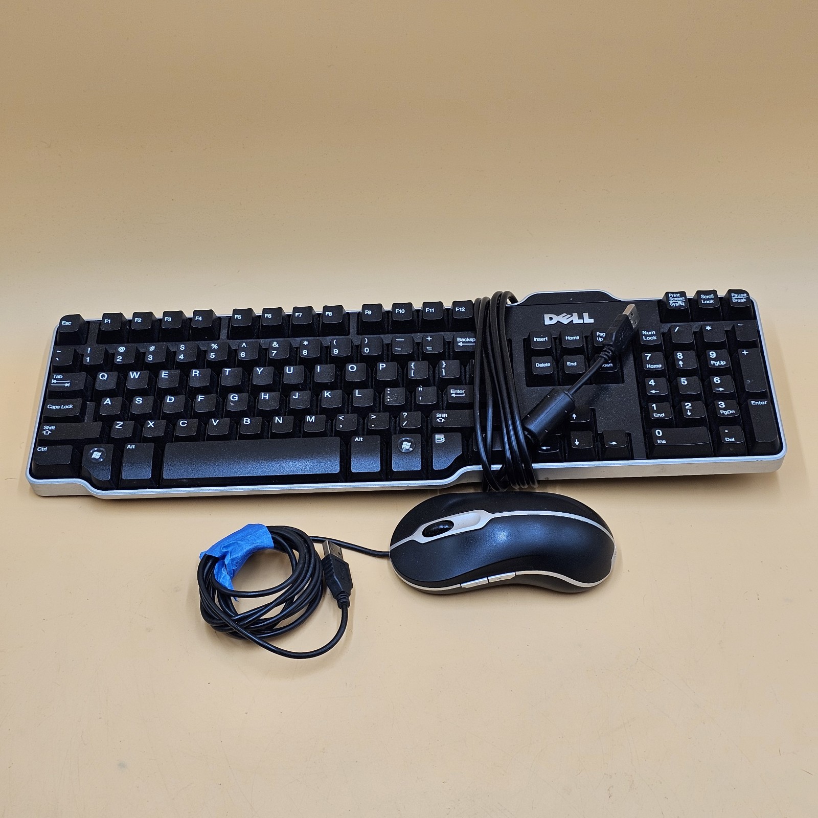 Vintage Dell L100 USB Keyboard & Mouse Combo Tested Works Great