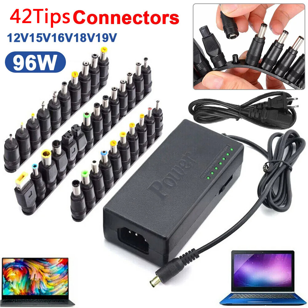 96W Universal Laptop Power Supply Charger Adapter w/ 42 Tips Notebook Charger US