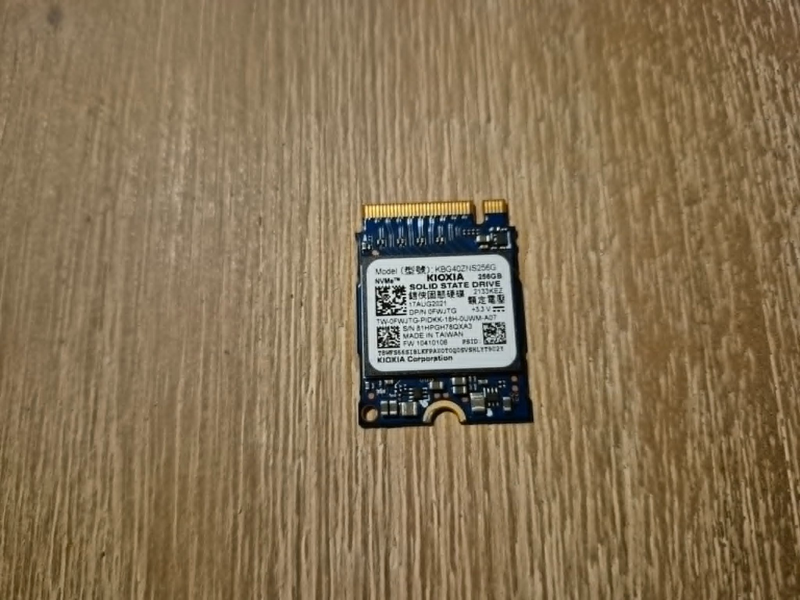 Kioxia / Toshiba KBG40ZNS256G 256GB PCIe 3.0 NVMe 2230 SSD (80's in CD)