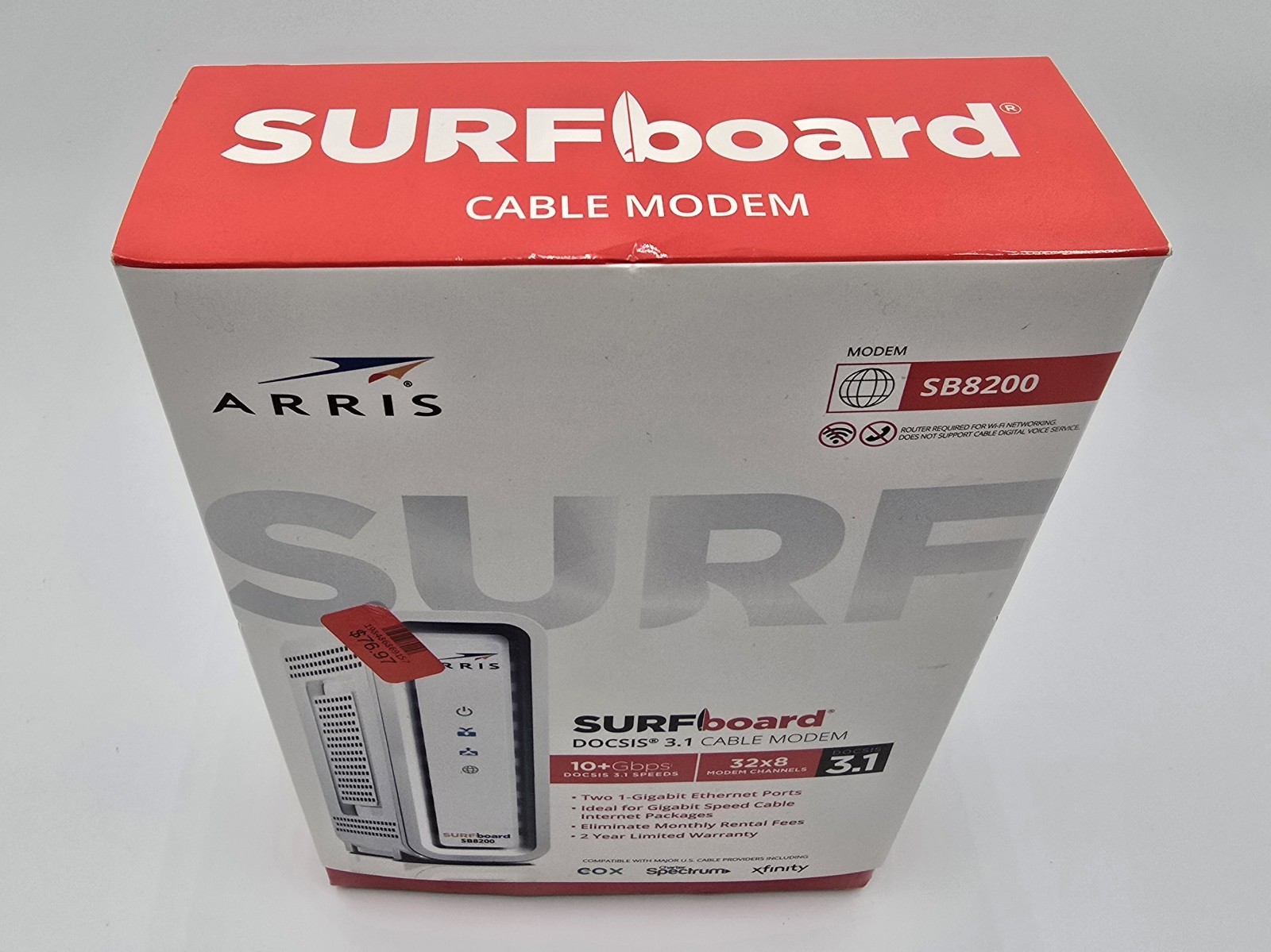 ARRIS SURFboard SB8200 DOCSIS 3.1 Cable Modem New Open Box Sealed Gigabit 