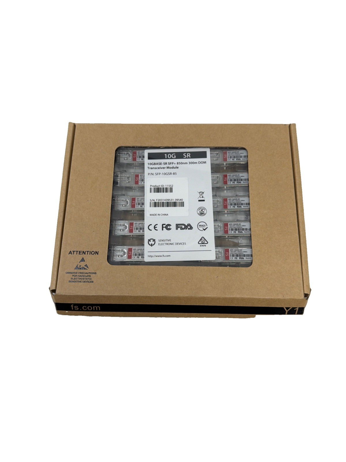NEW 10PK FS SFP-10GSR-85 10GBASE-SR SFP+ 850nm Optical Transceiver Module (G67)