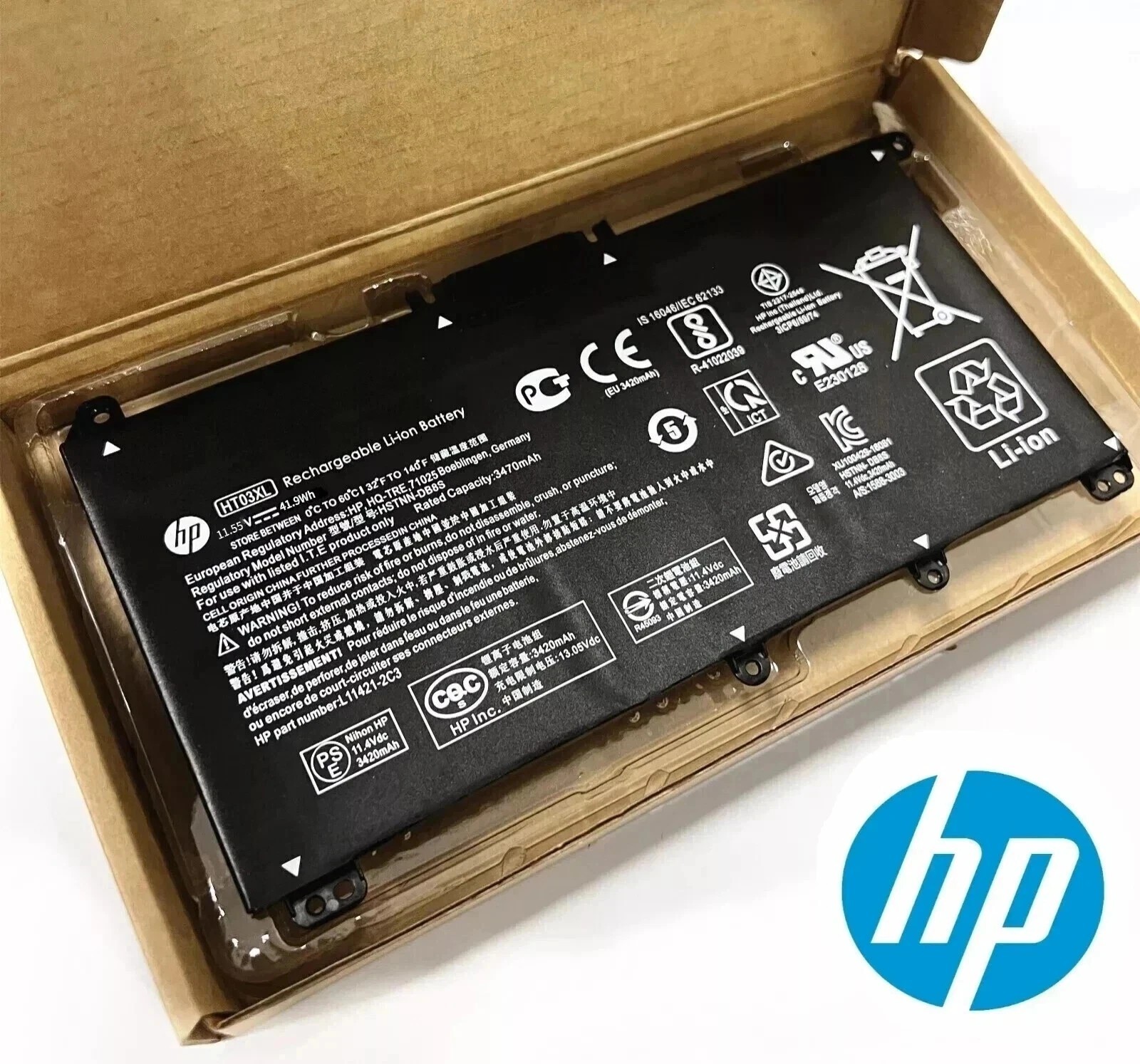 OEM Genuine HT03XL Battery For HP Pavilion L11421-2C2 L11119-855 15-CS 15-DA New