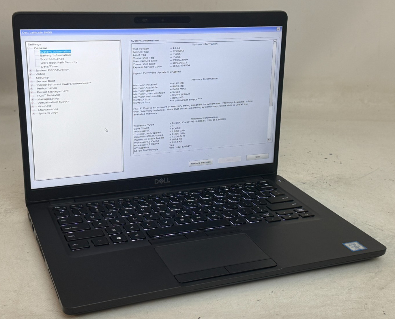 Dell Latitude 5400 Touch 14" (i5 8th Gen - 8GB RAM - 250GB SSD - Win11Home)
