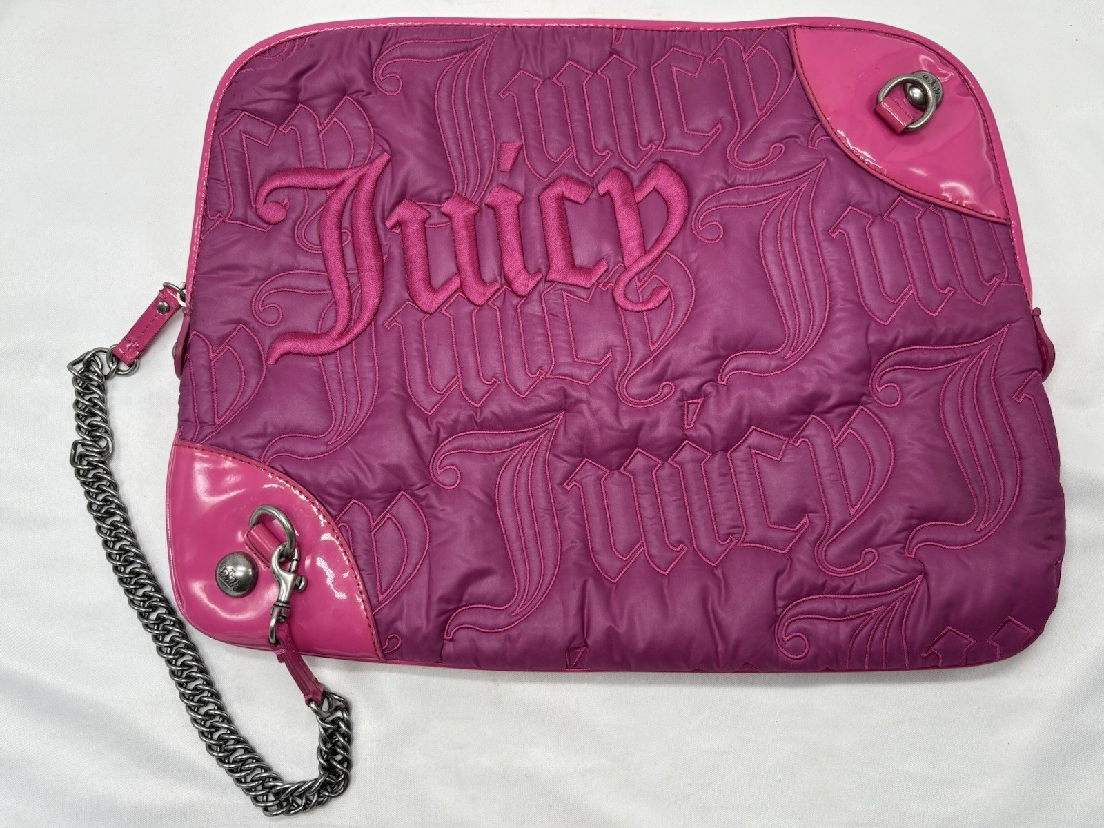 Juicy Couture Vintage Y2K Bag Hot Pink Embossed Computer/Laptop/Tablet