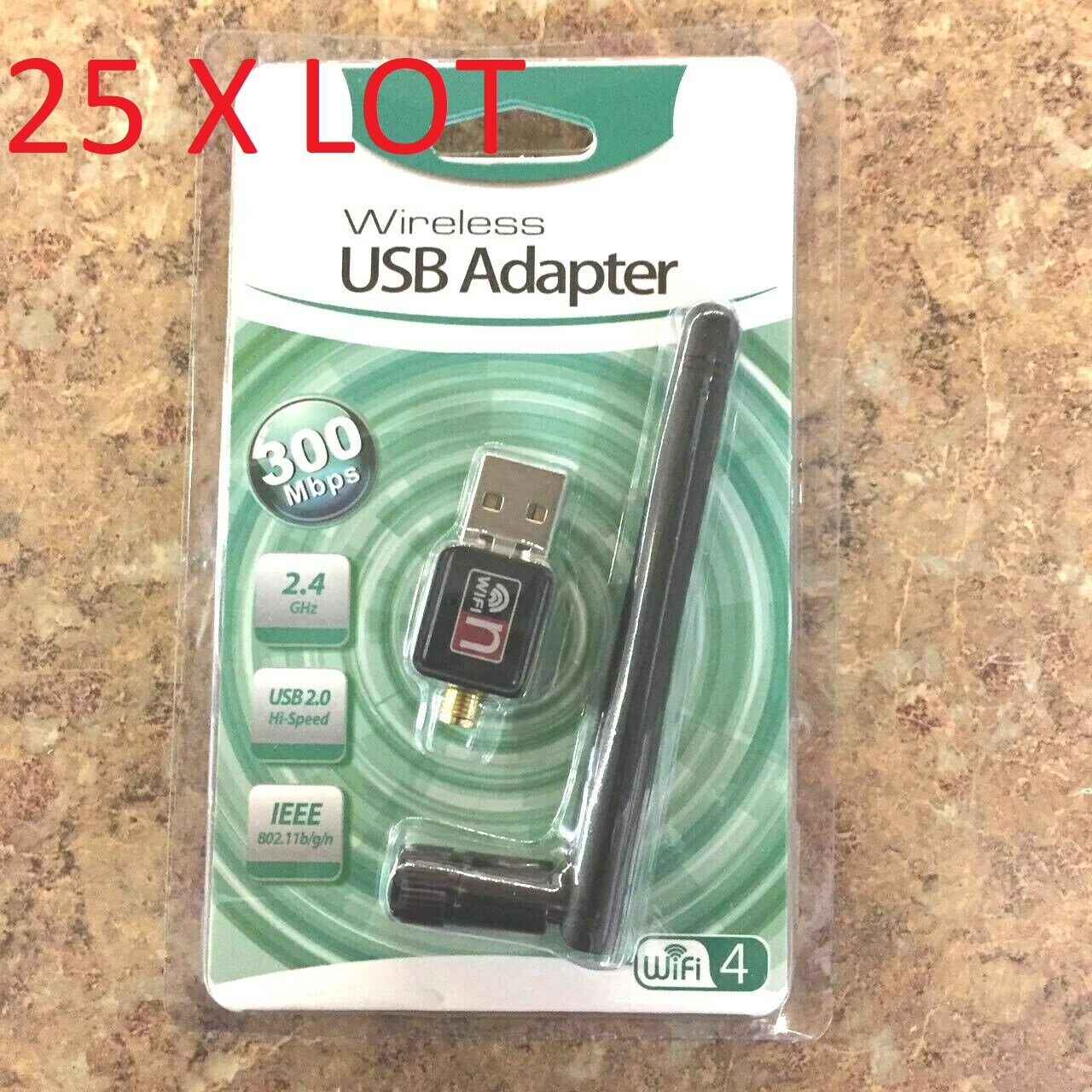 50 X LOT Antenna 300n 300Mbps Mini Wireless USB Wifi Adapter Network 802.11n/g/b