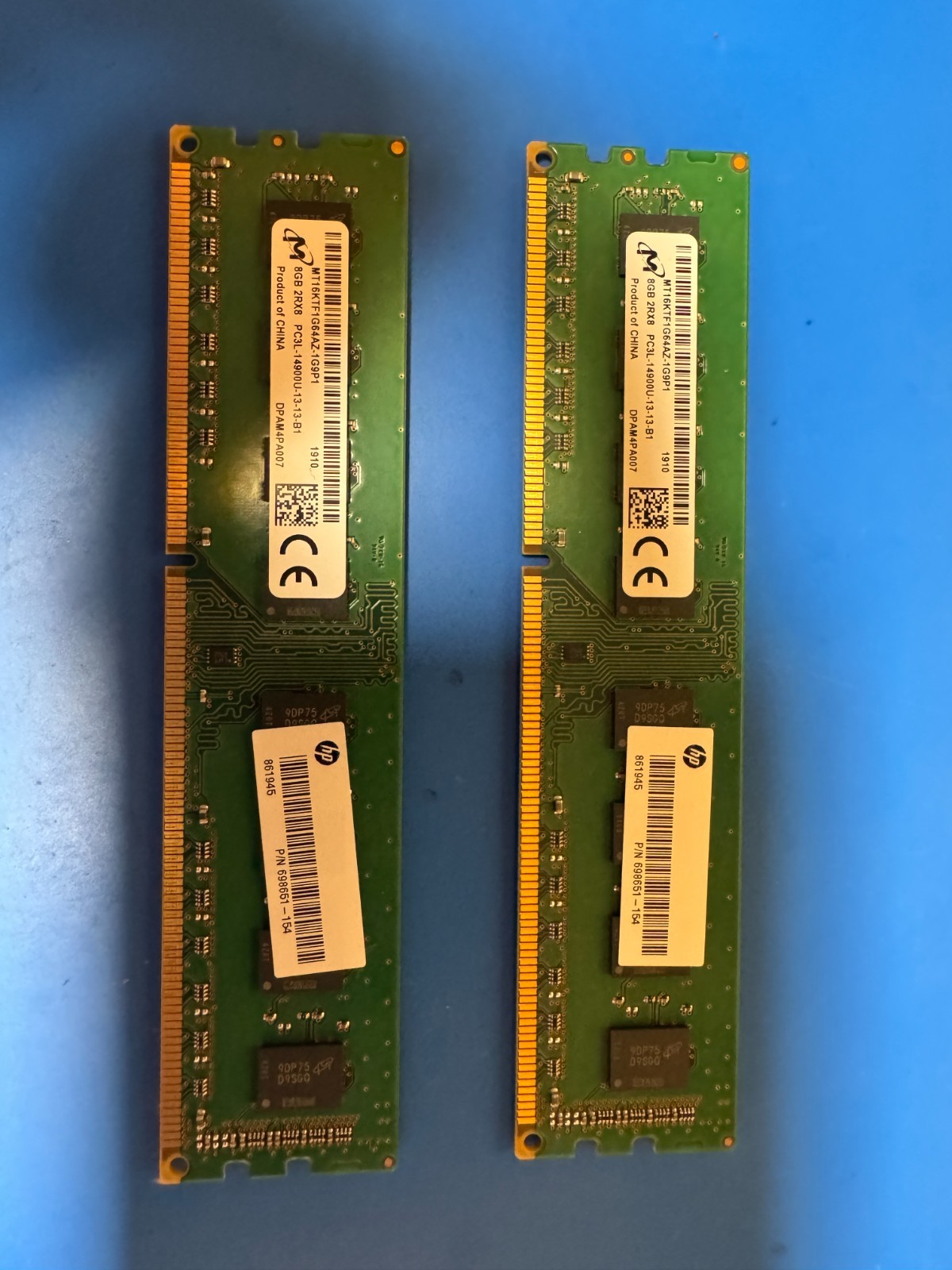 16GB 2x8GB Micron DDR3L-1866 ECC UDIMM PC3L-14900U MT18KSF1G64AZ HP