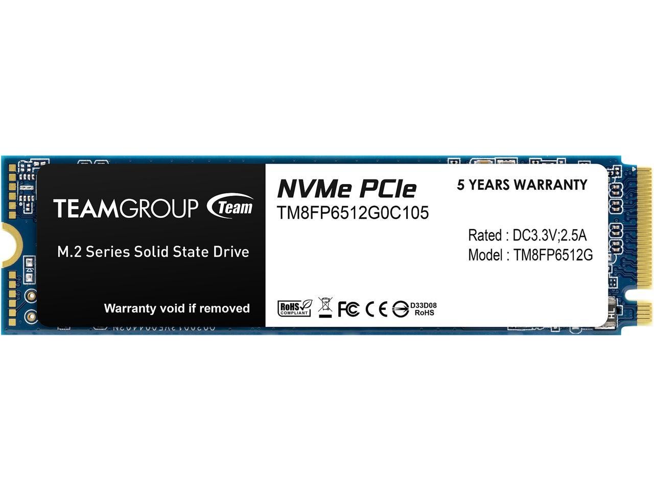 Team Group Inc TM8FP6512G0C101 MP33 M.2 2280 512GB SSD