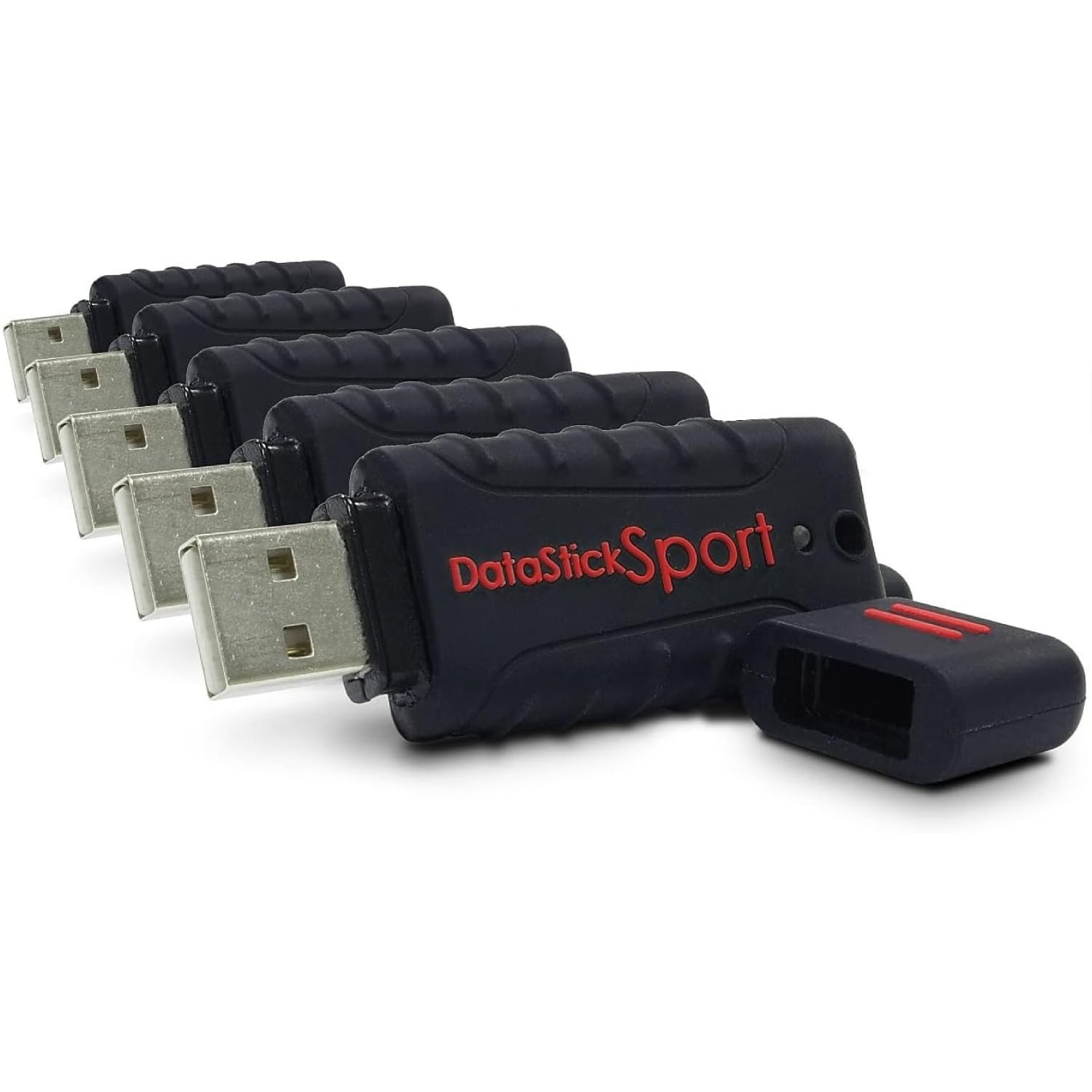Water Resistant 64GB DataStick Sport by Centon, 5 Pack, USB 2.0 64 GB, Black