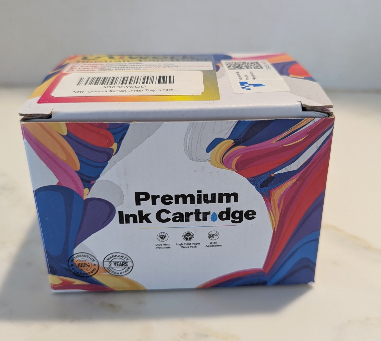 NEW  UNIWORK 5  Ink Refill Cartridges #69: 2 Black 1 Yellow 1 Magenta 1 Cyan