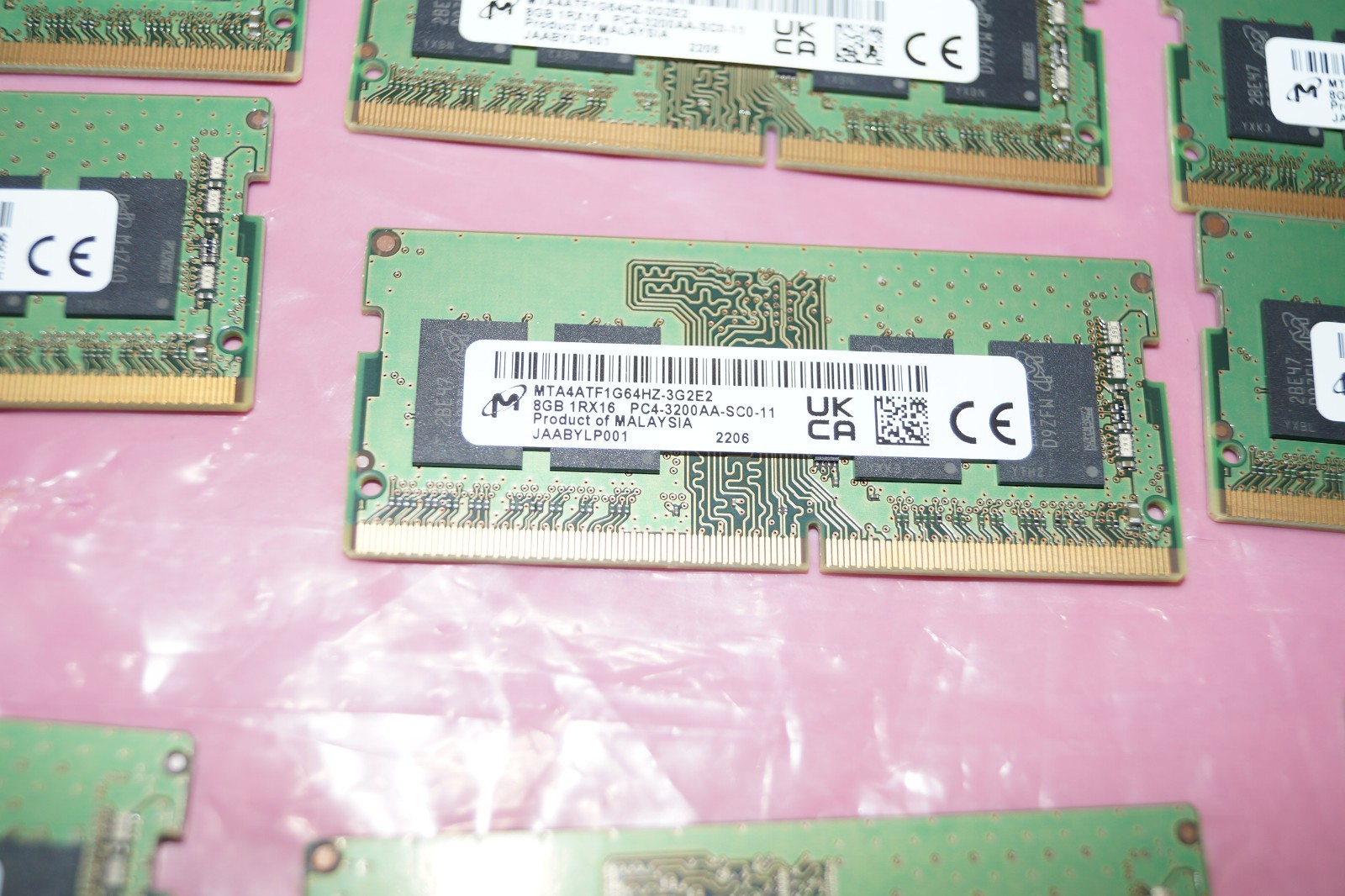 Lot of 8 Micron 8GB DDR4 3200MHz SO-DIMM Laptop RAM MTA4ATF1G64HZ-3G2E2