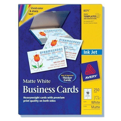 Avery Printable Business Cards, Inkjet Printers, 250 Cards, 2 x 3.5 (8371)