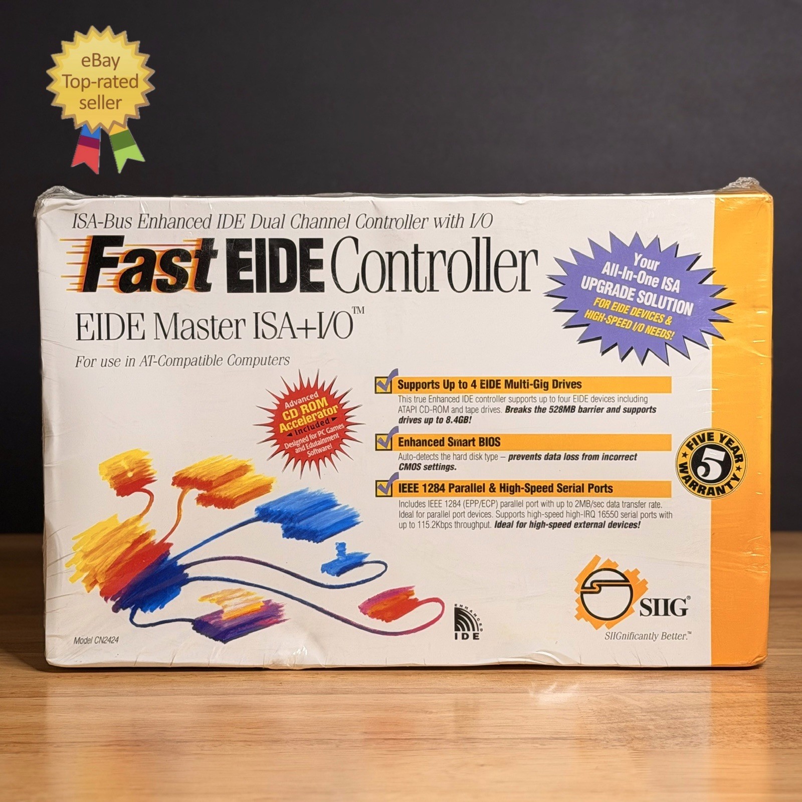 NEW SIIG CN2424 Fast EIDE Controller Master ISA + I/O Card SC-JEE012 ⚠️SEALED