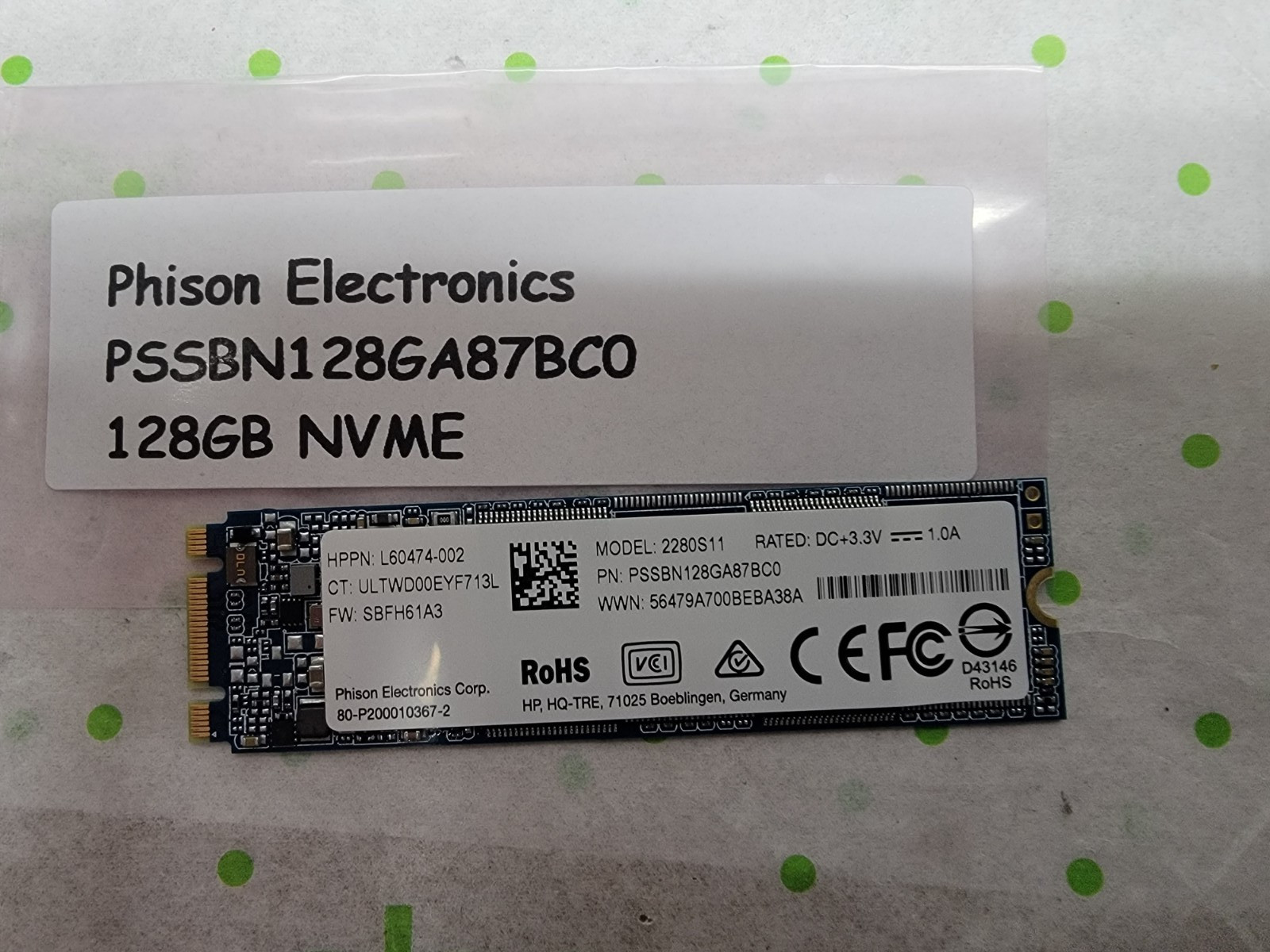 Phison 128GB M.2 2280 SATA SSD DRIVE PSSBN128GA87BC0