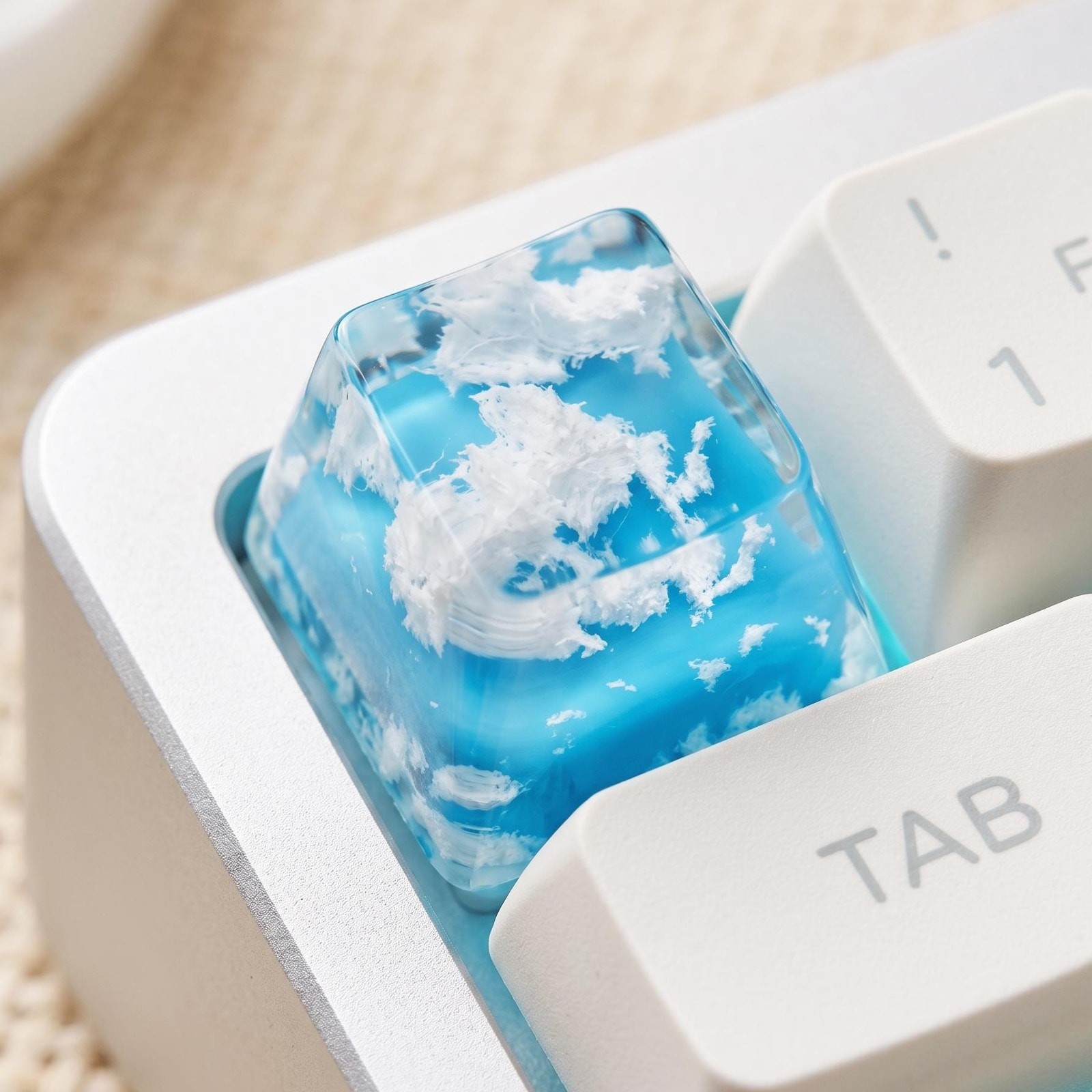 Cloud Diorama: Blue Sky and Fluffy White Clouds Artisan Keycap