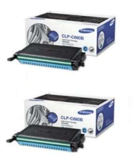 TWO (2) New Genuine Samsung C660 Cyan & M660 Magenta Toner Cartridges DAMAGE