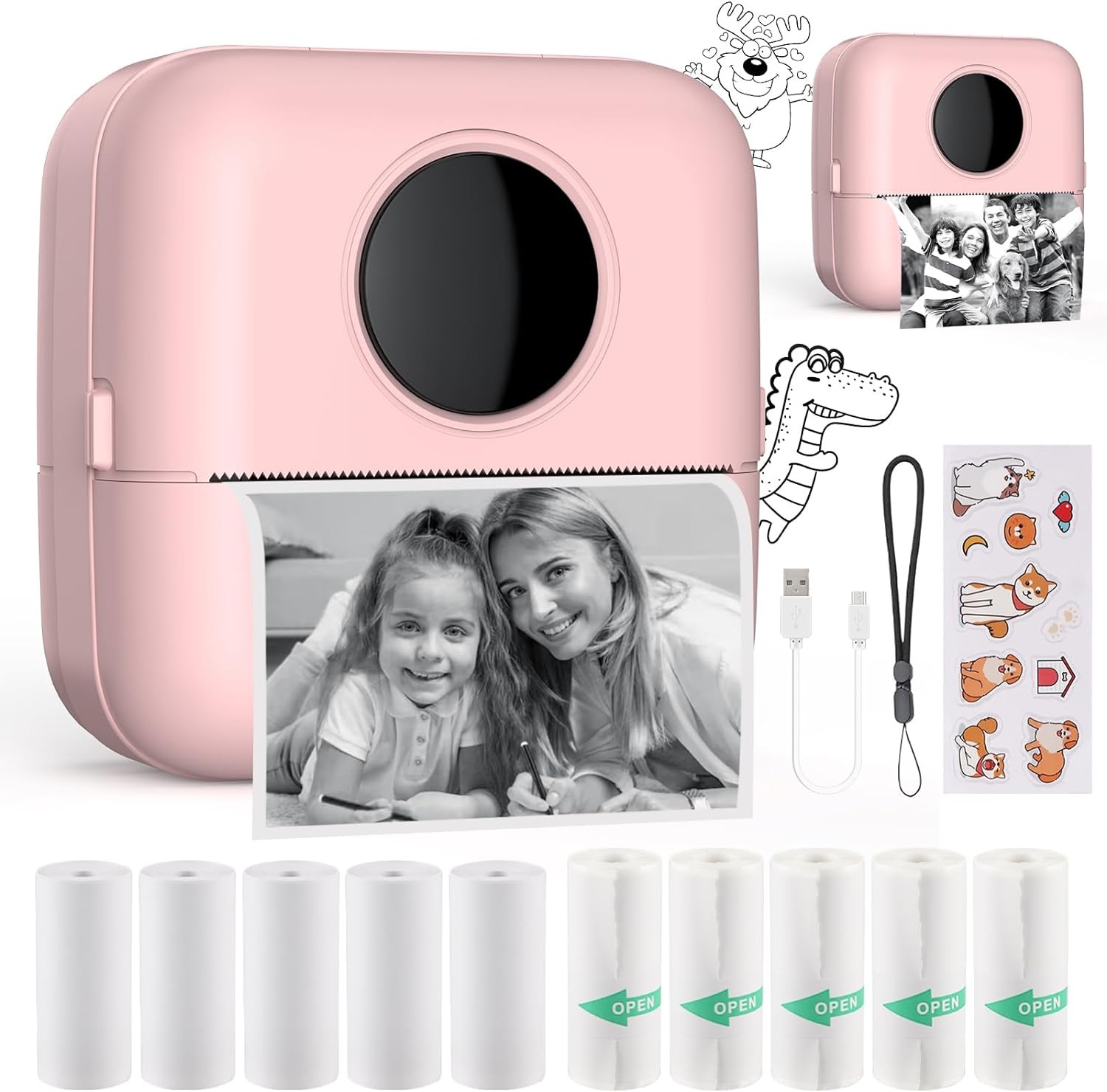 HuiJuKeJi Mini Sticker Printer Bluetooth Smart Pocket Inkless Thermal Printer