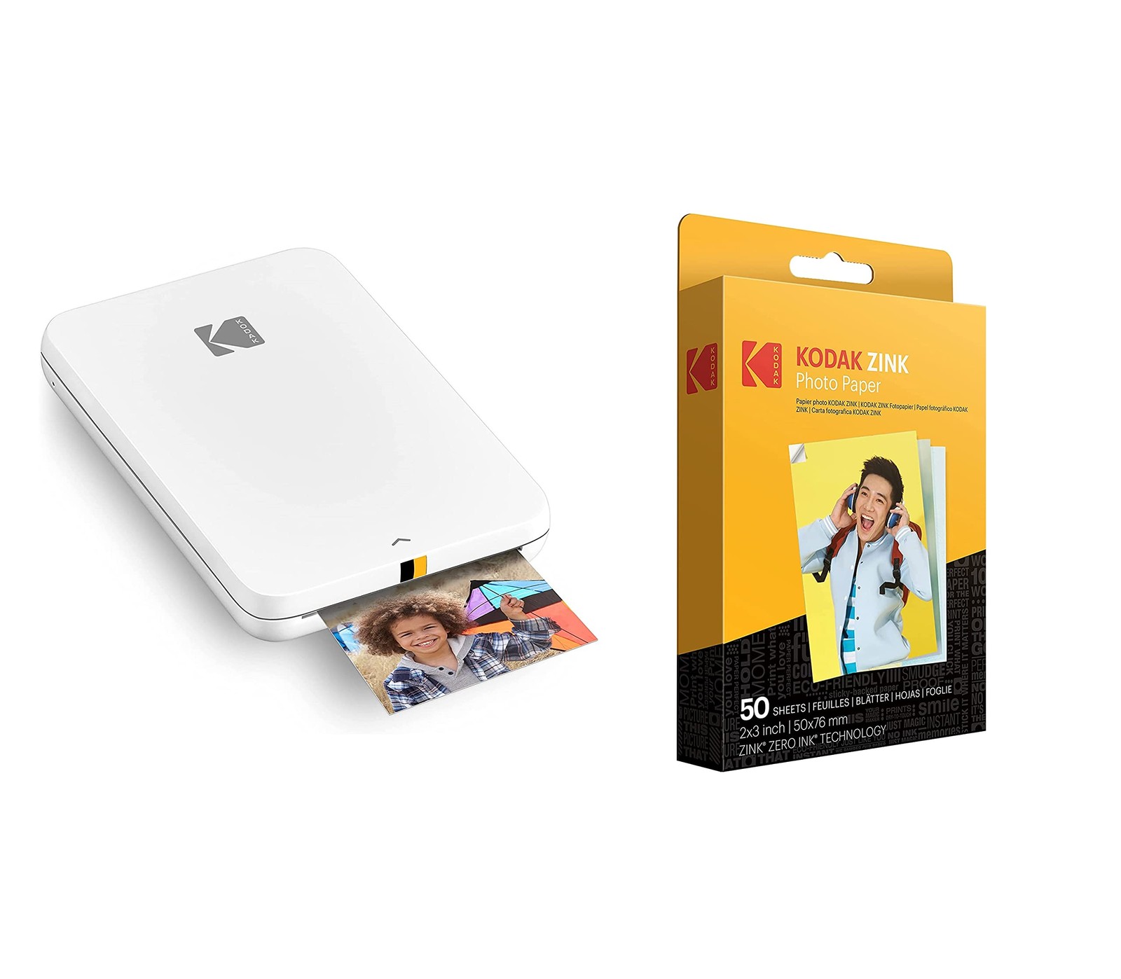 KODAK Step Slim Instant Mobile Photo Printer – Wirelessly Print 2x3” White