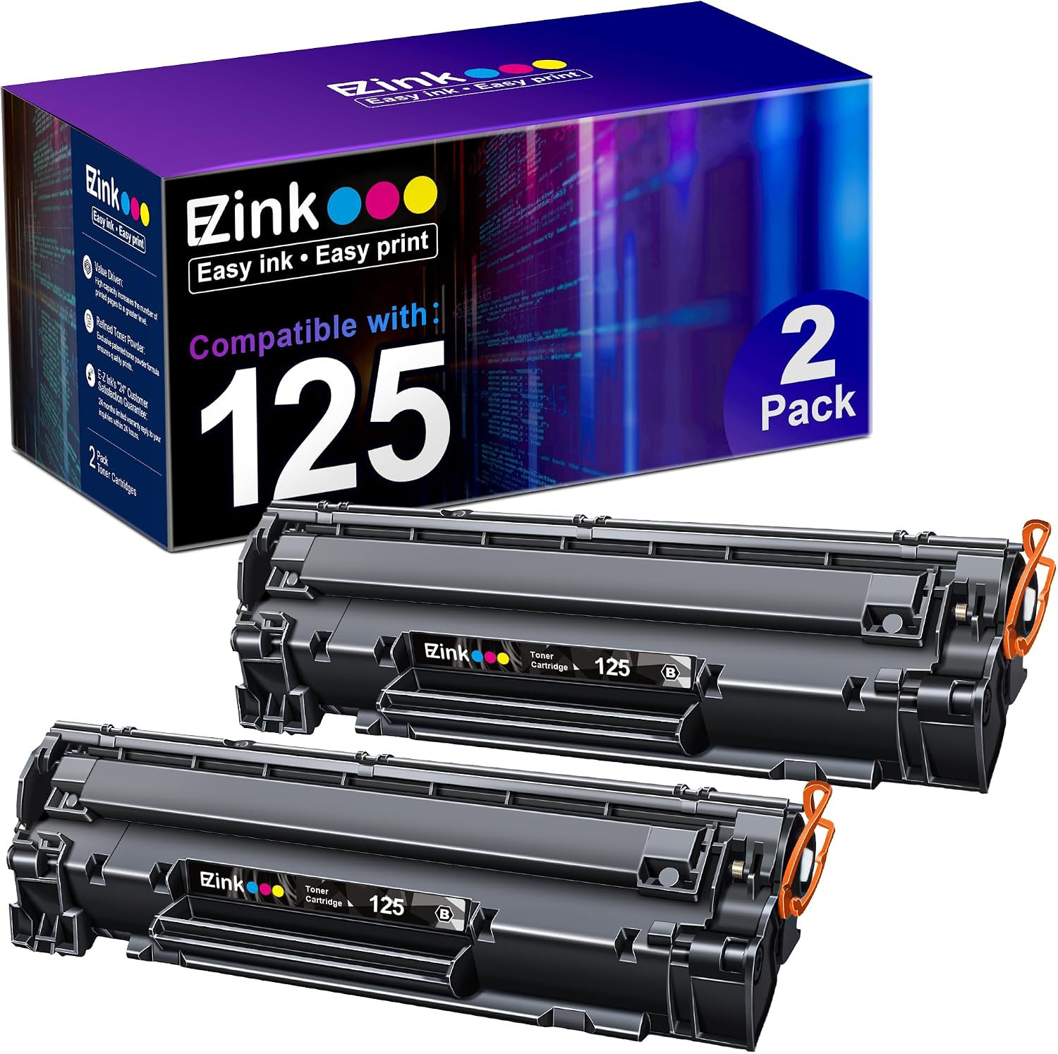 Compatible Toner Cartridge Replacement for Canon 125 (Black, 2-Pack) | 125 CRG-1