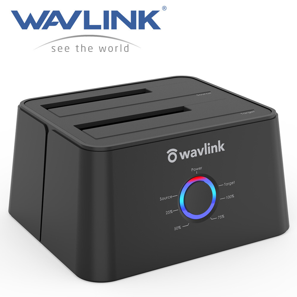 WAVLINK Hard Drive Docking Station Clone USB3.0 Dual Bay For 2.5" 3.5" HDD SSD