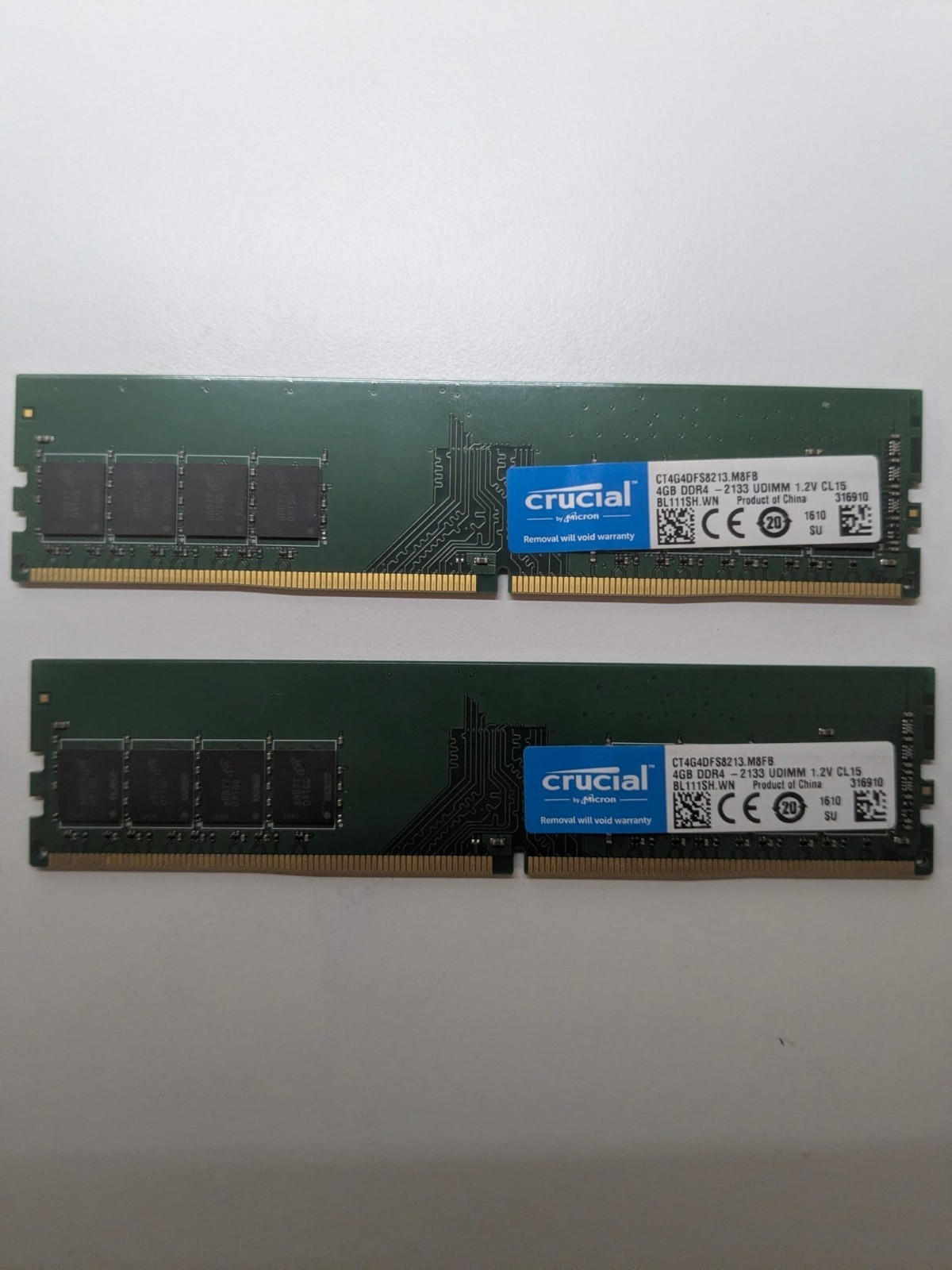 Crucial 8GB 2x4GB DDR4-2133 CL15 UDIMM Desktop RAM Pair