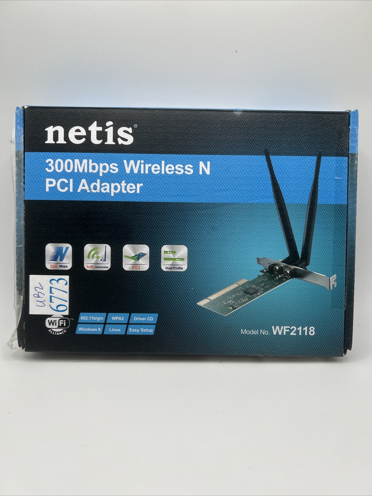 Netis WF2118 Wireless N 300Mbps PCI Adapter Gain Antennas Low Profile Bracket