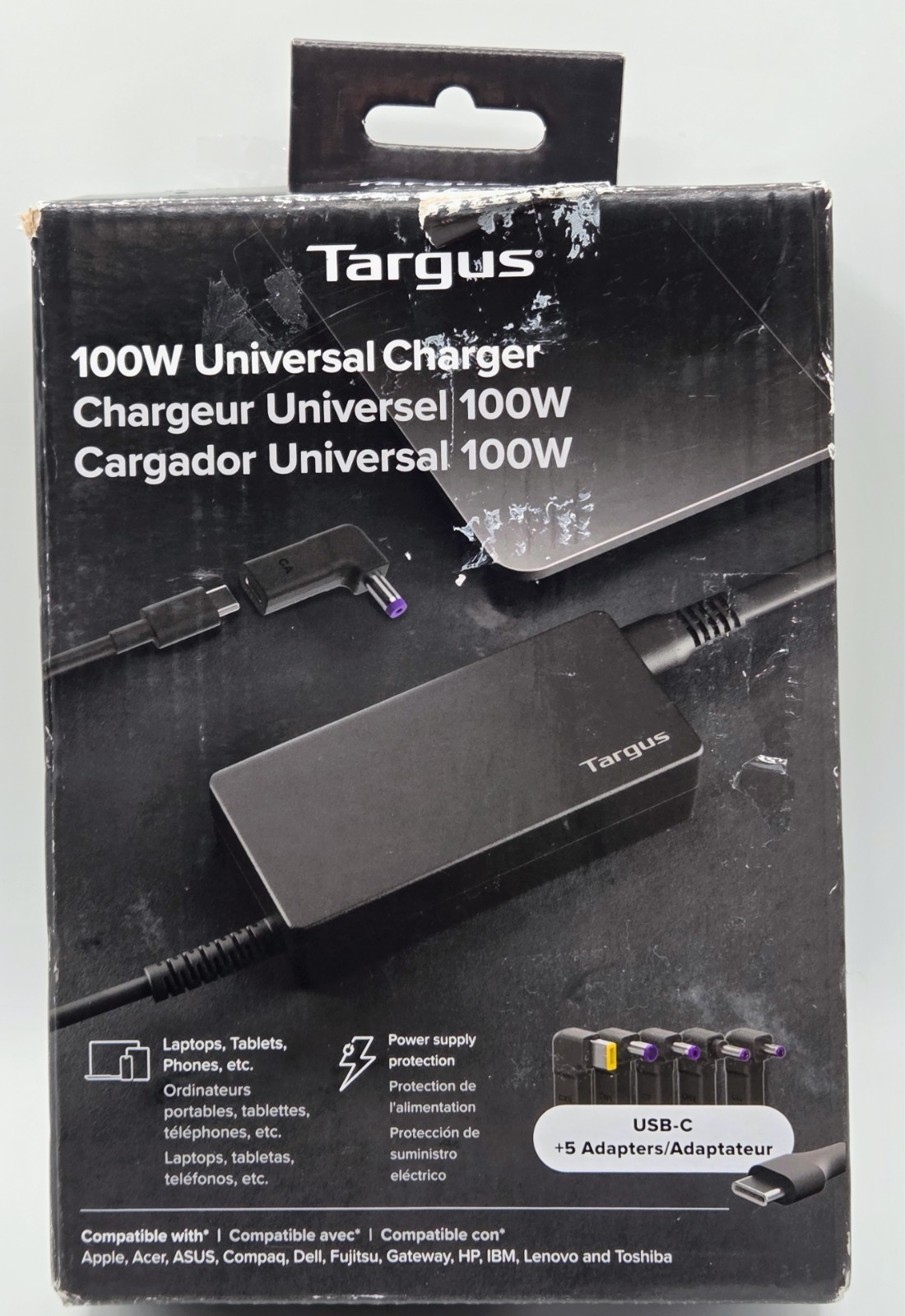Targus 100W Universal USB-C Charger APA139 Apple Dell HP Acer ASUS Lenovo & More