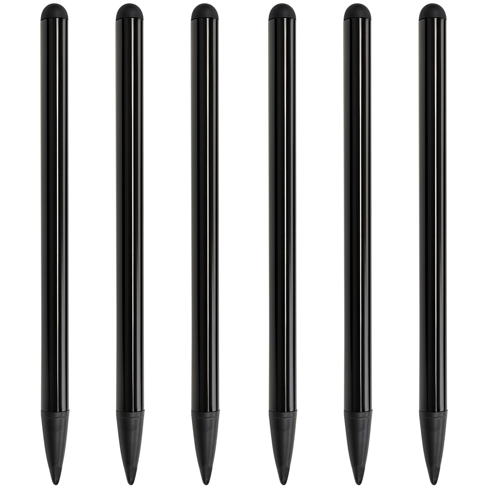 6-Pack Black Dual-Tip Stylus Pens – Universal Touchscreen Stylus Compatible w...