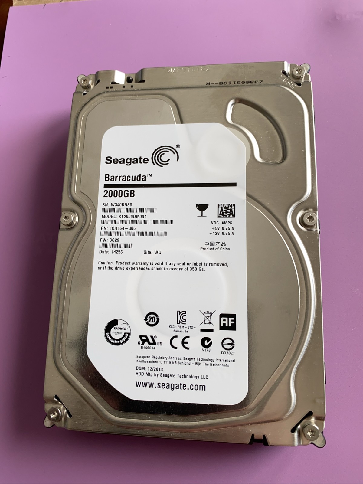 Seagate Barracuda 2TB 3.5" Desktop SATA Hard Drive ST2000DM001 7200RPM